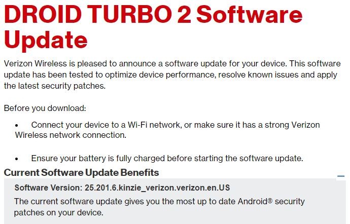 La nueva actualización de Verizon Moto Droid Turbo 2 trae los últimos parches de seguridad