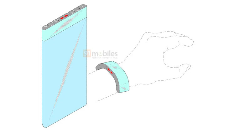 La nueva patente de Samsung revela una pantalla de smartphone que podría ser una pulsera de fitness