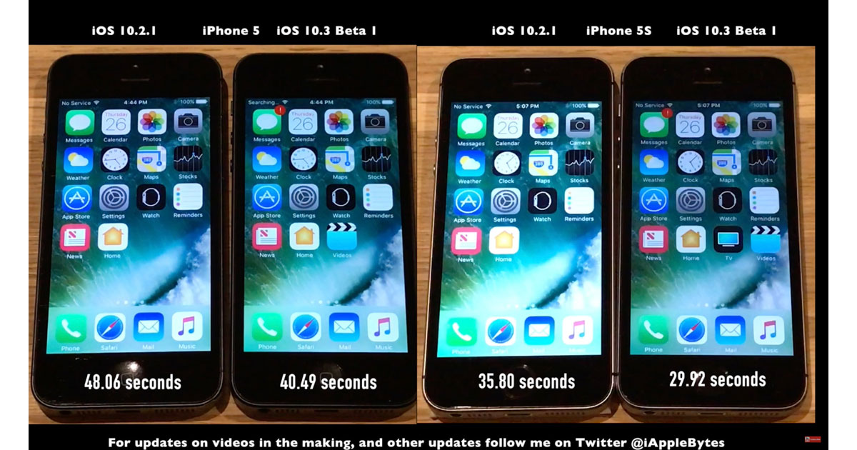 La prueba de velocidad muestra que iOS 10.3 comienza 6 segundos más rápido en el iPhone 5s