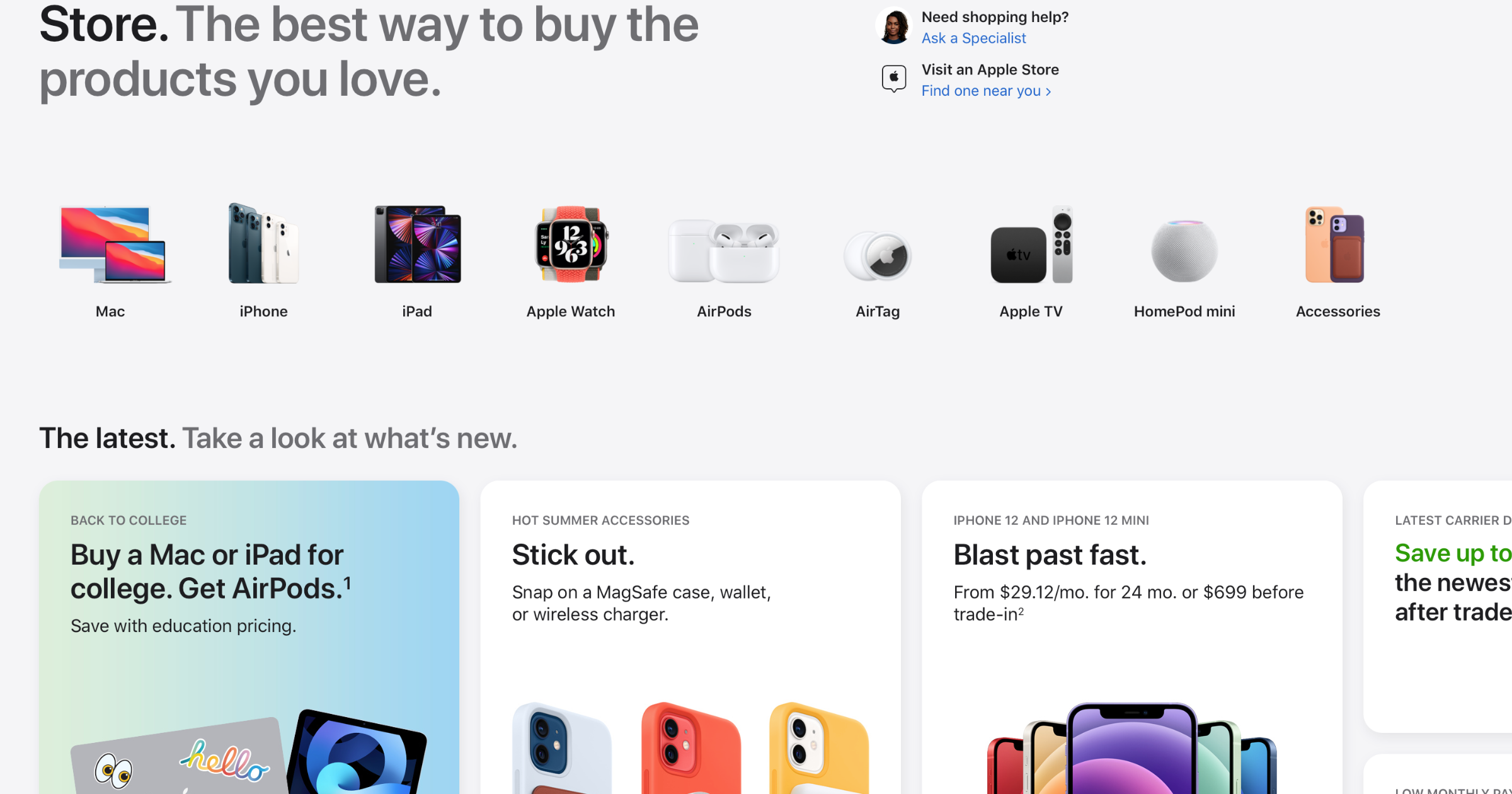 Apple Online Store redesign