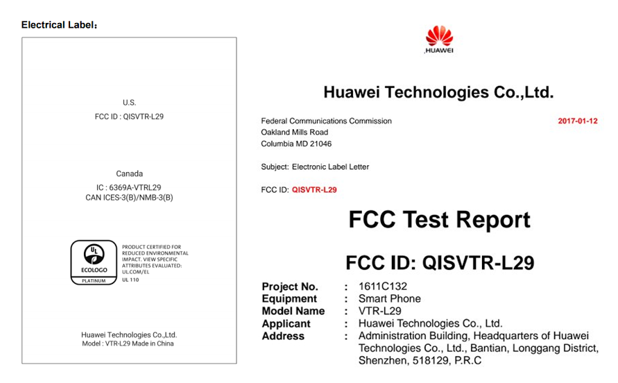 Lanzamiento de Huawei P10 en EE. UU. y Canadá aparentemente confirmado, aclara la FCC