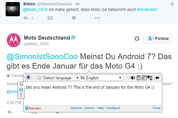 Lanzamiento de Moto G4 Android Nougat en Alemania programado para fines de enero