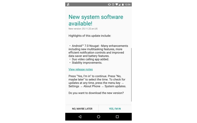 Lanzan actualización de Android Nougat para Moto X Pure
