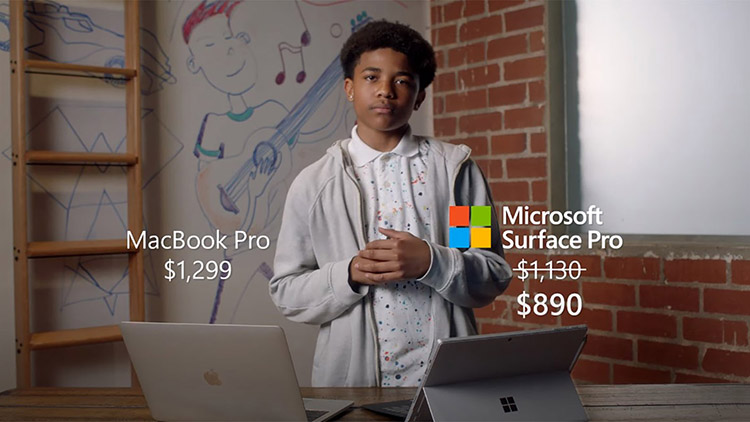 Los anuncios de Microsoft cosechan desdén, compare el iPad Pro con Surface Pro 7