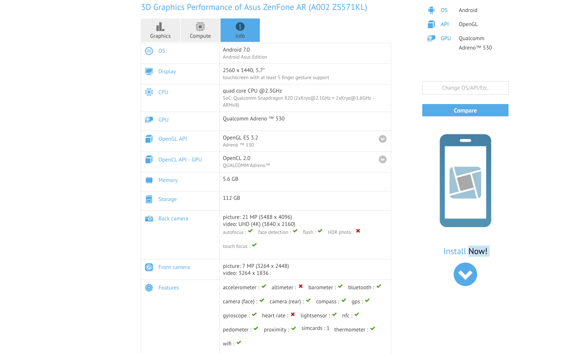 Los puntos de referencia de Asus ZenFone AR ahora están disponibles a través de GFXBench