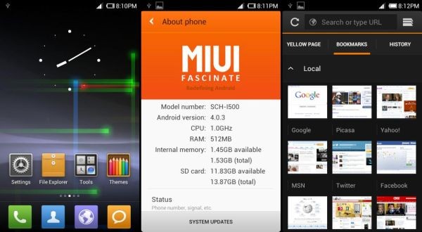 MIUI 4 para Samsung Fascinate: instrucciones de descarga e instalación