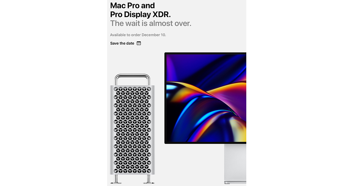 Mac Pro y Pro Display XDR estarán disponibles en preventa el 10 de diciembre