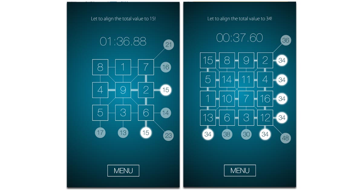 Magic Square Puzzle para iPhone, un divertido juego para los nerds de los números