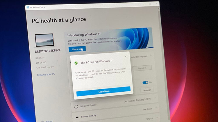 Microsoft corrige la aplicación PC Health Check, después de retirarla de la circulación