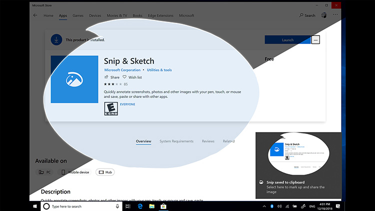 Microsoft reemplaza la herramienta de recorte con Snip &  Sketch, capturas de pantalla en Windows 10 más fácil