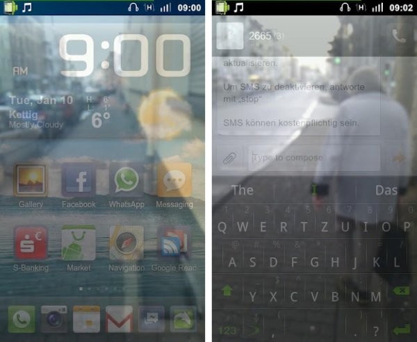 Mire sus pasos mientras usa su teléfono con pantalla transparente para Android