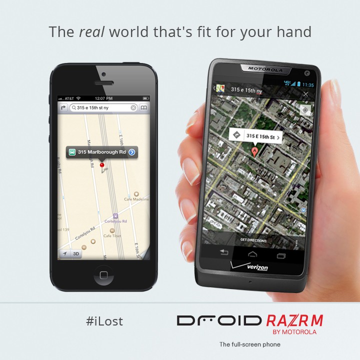 Motorola se burla de la pobre aplicación Apple Maps