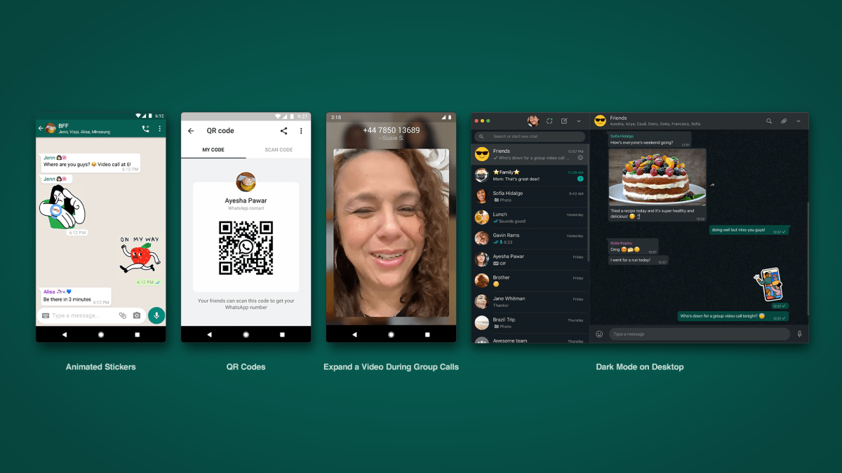 Nuevas funciones de WhatsApp: código QR y pegatinas animadas