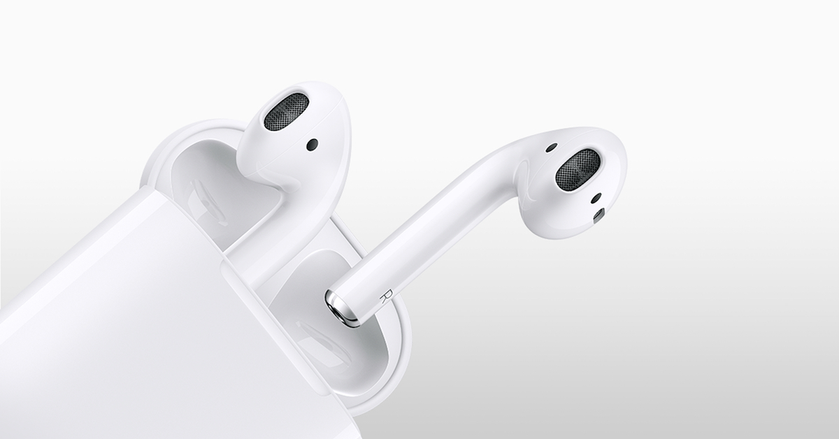 Apple AirPods coming out of case