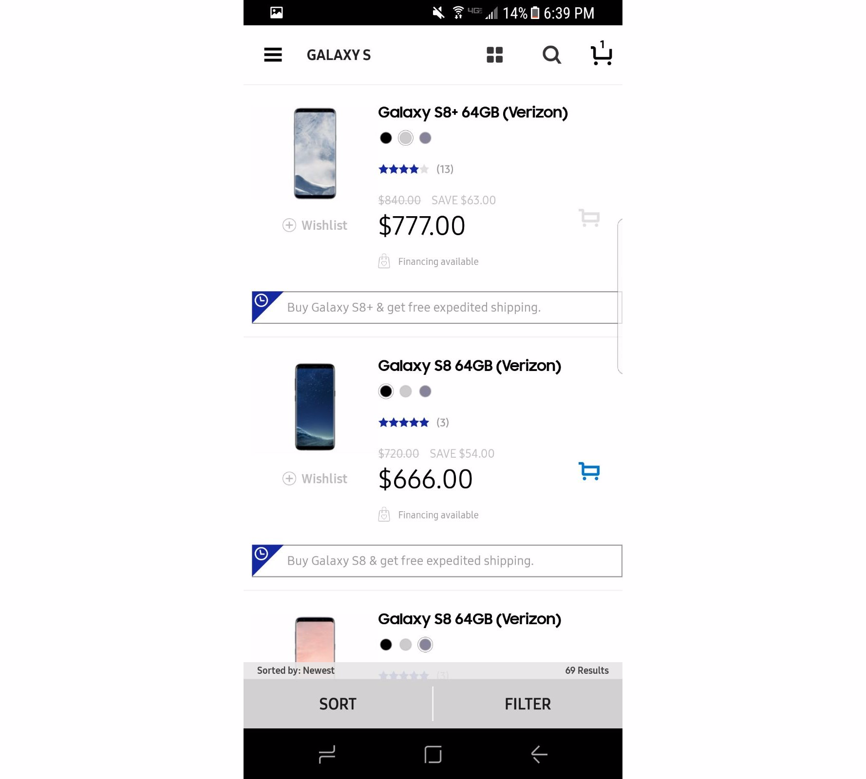 Obtén un Galaxy S8 por tan solo $666 y un S8+ por $777 en la aplicación Samsung Shop
