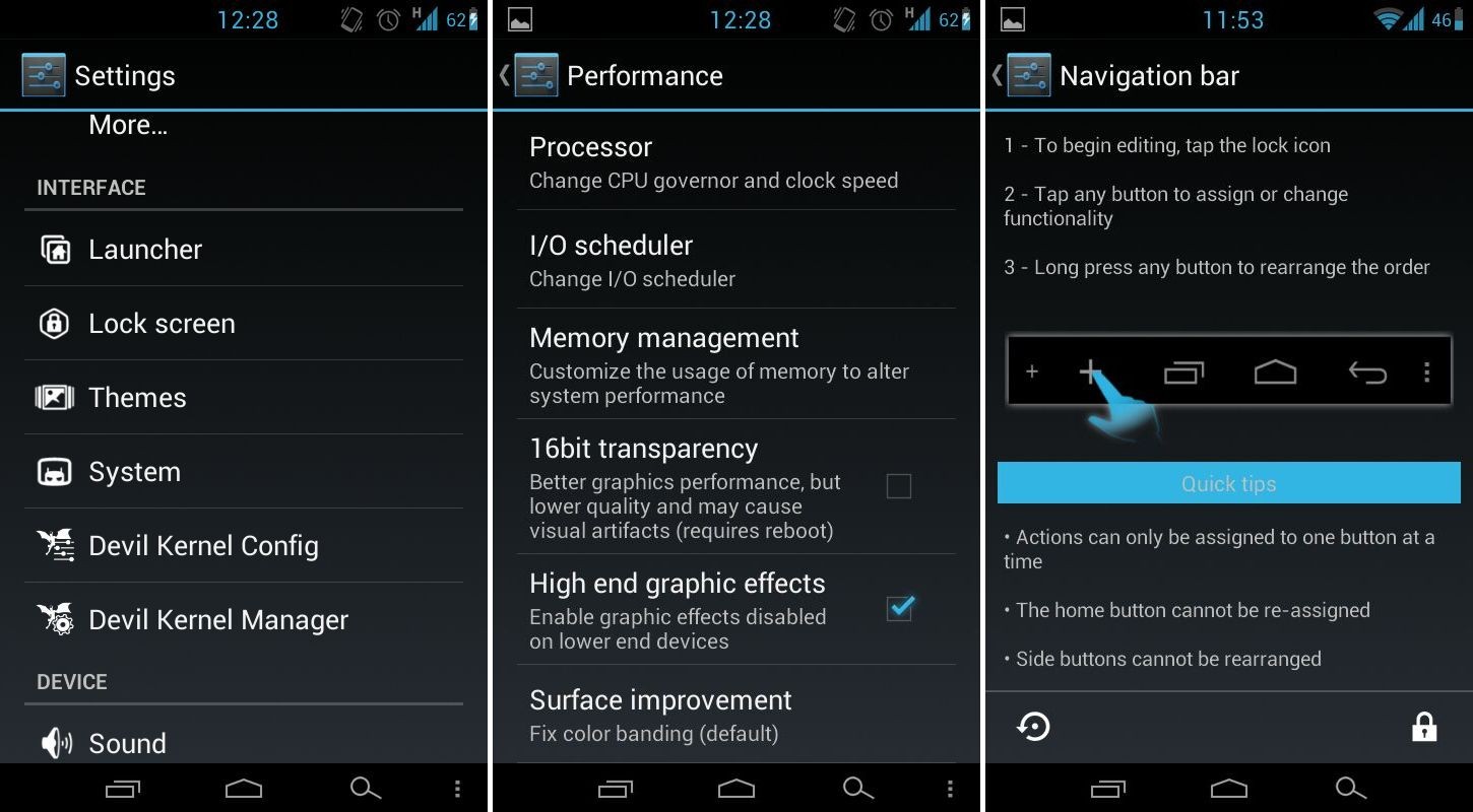 Obtenga Android 4.1 con botones en pantalla y barra de navegación personalizada