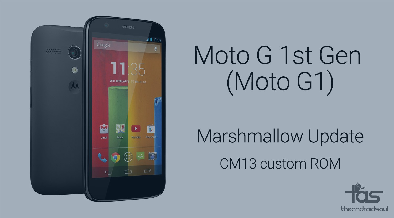 Obtenga la actualización Marshmallow de Moto G 1st Gen (G1) a través de la ROM CM13