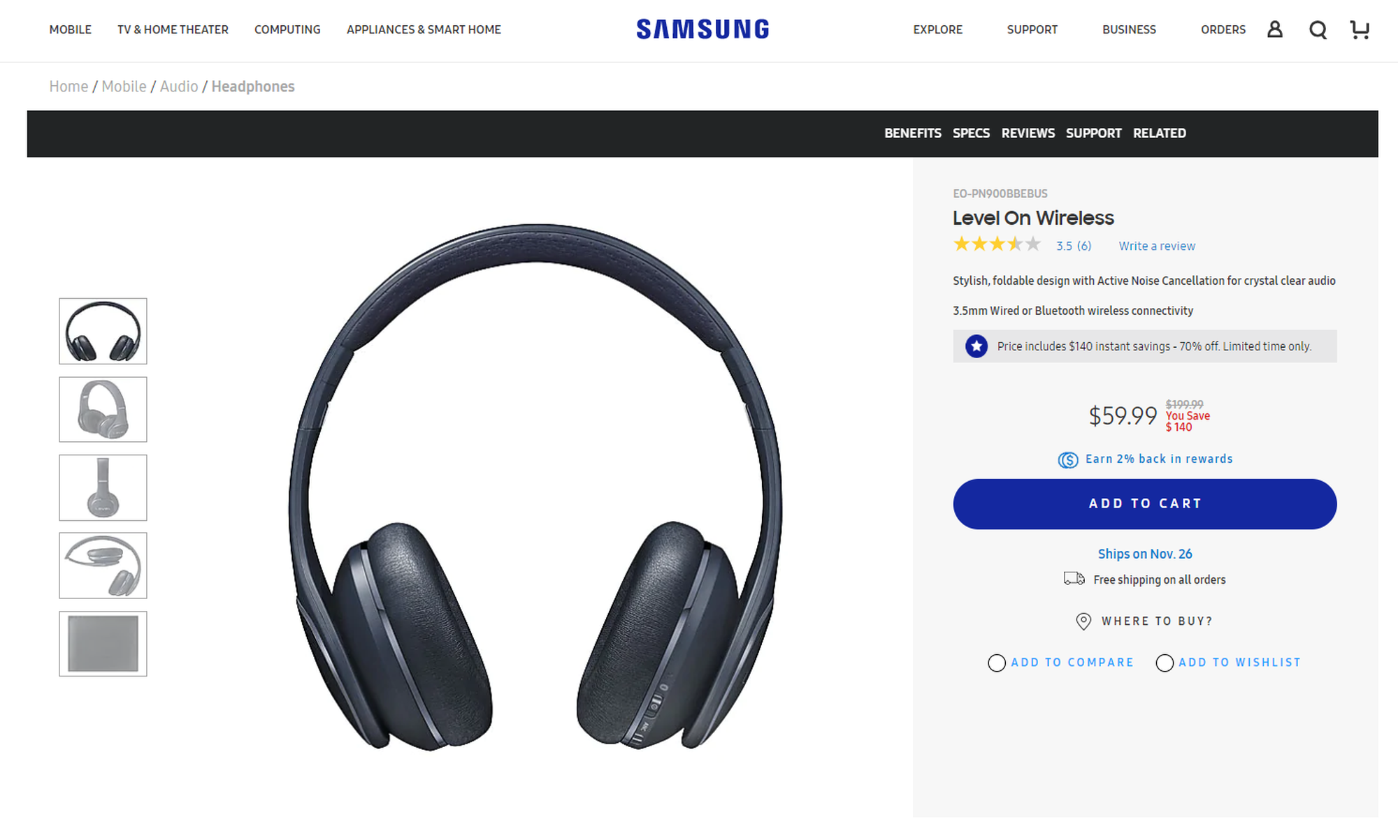 Samsung Level On wireless headphones