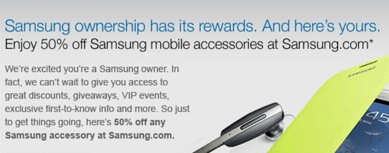 Obtenga una oferta de 50% de descuento en accesorios de Samsung al registrar su Galaxy Note 2 en los EE. UU.