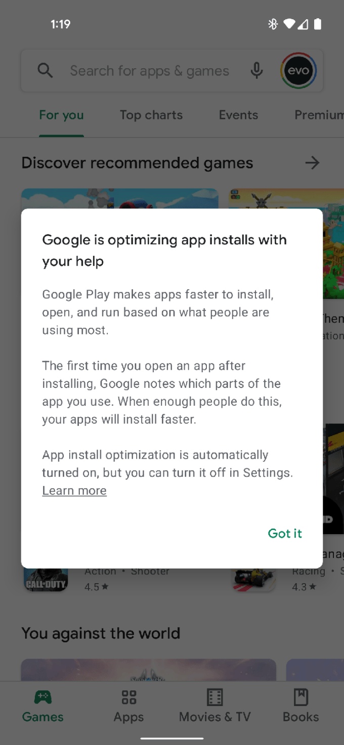 Optimización de instalación de aplicaciones de Google Play Store