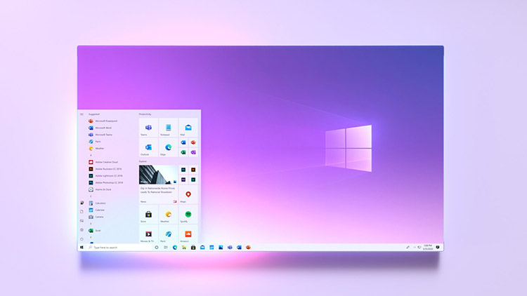 Pantalla de aplicaciones de Windows 10 con fugas en los bordes redondeados