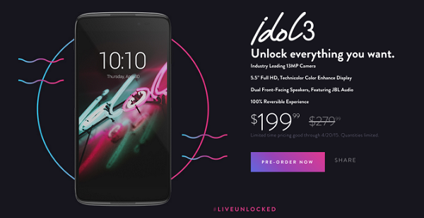 alcatel one touch idol 3 pre-order