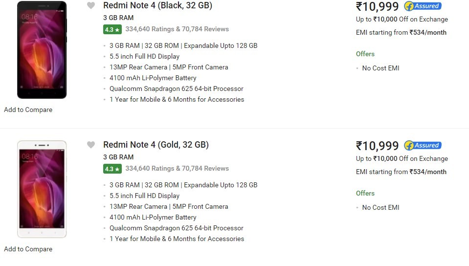 Redmi Note 4 disponible en venta abierta durante 72 horas en Flipkart
