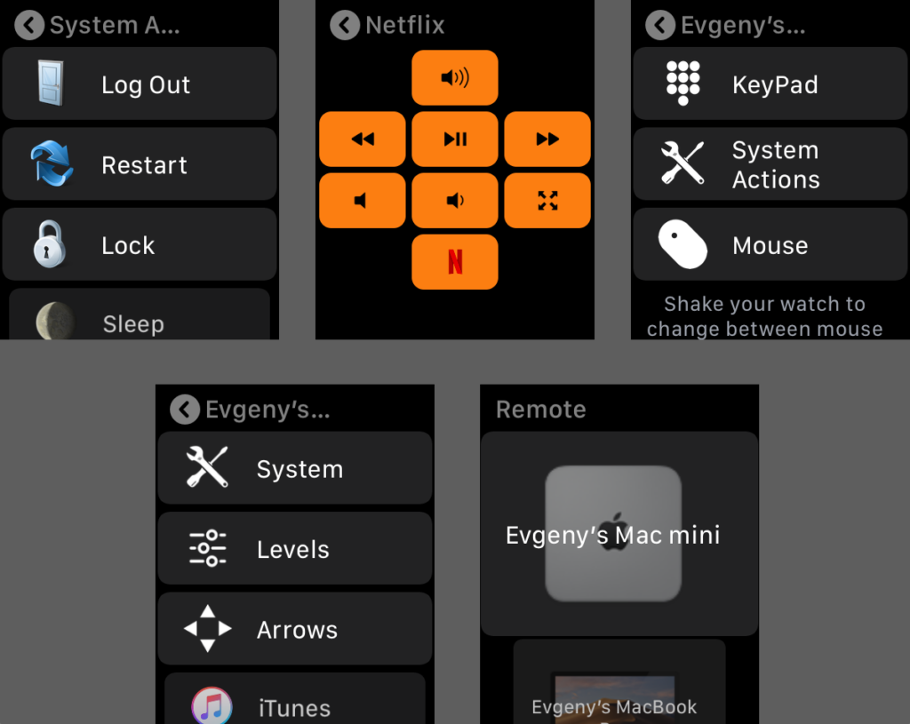 Control remoto para Mac Apple Watch Capturas de pantalla