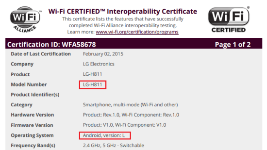 [Revealed] LG G4 modelo no.  es LG-H811