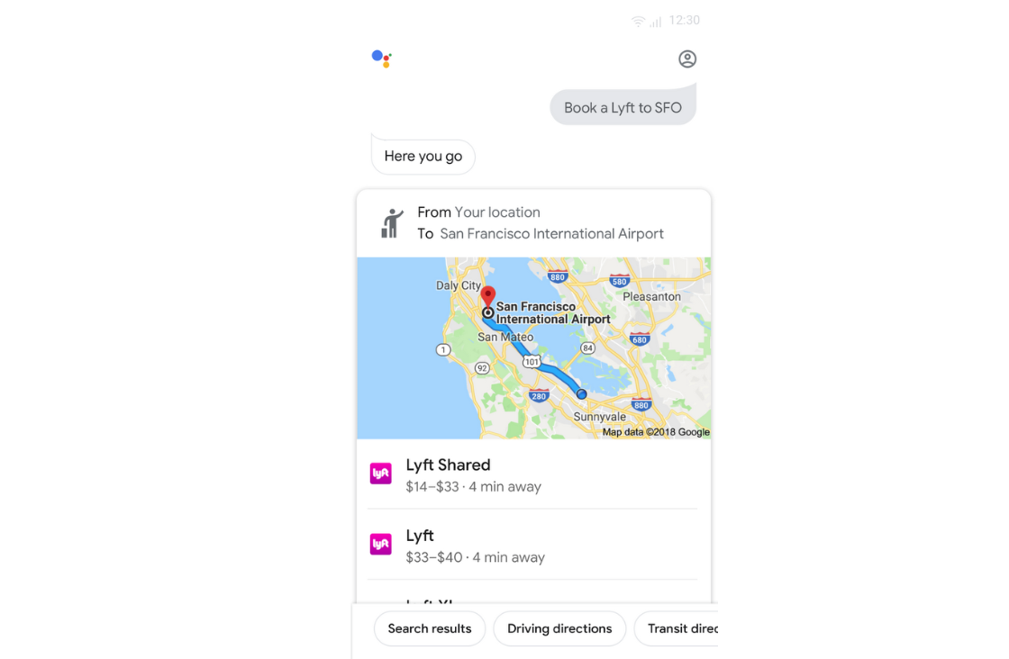 Google Assistant ride feature