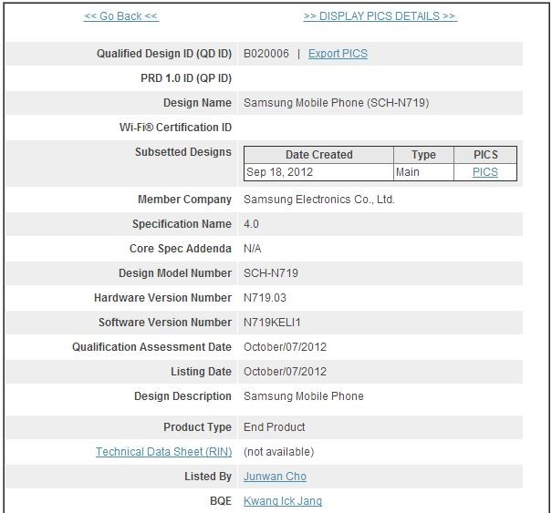 Samsung Galaxy Note 2 para China borra la certificación bluetooth, la fecha de lanzamiento parece cercana ahora