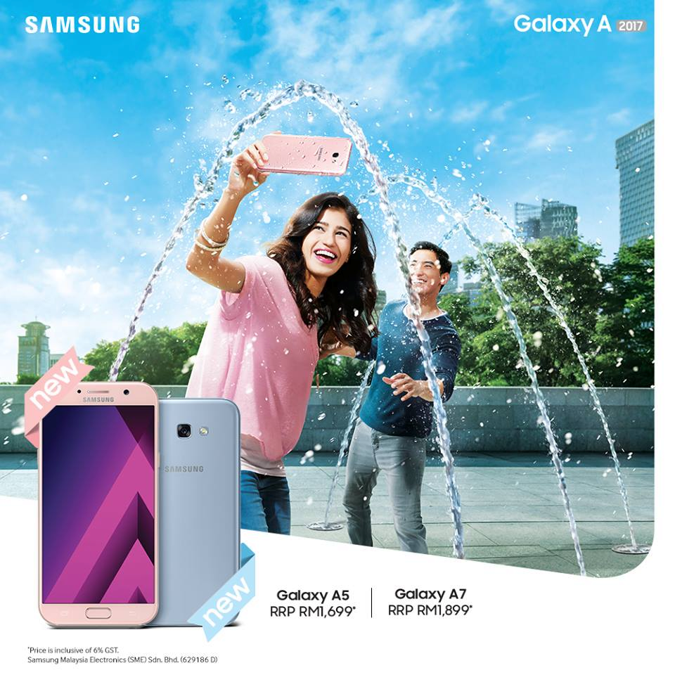 Samsung Malasia lanza Galaxy A5 y A7 2017 en color rosa y azul, denominados Peach Cloud y Blue Mist