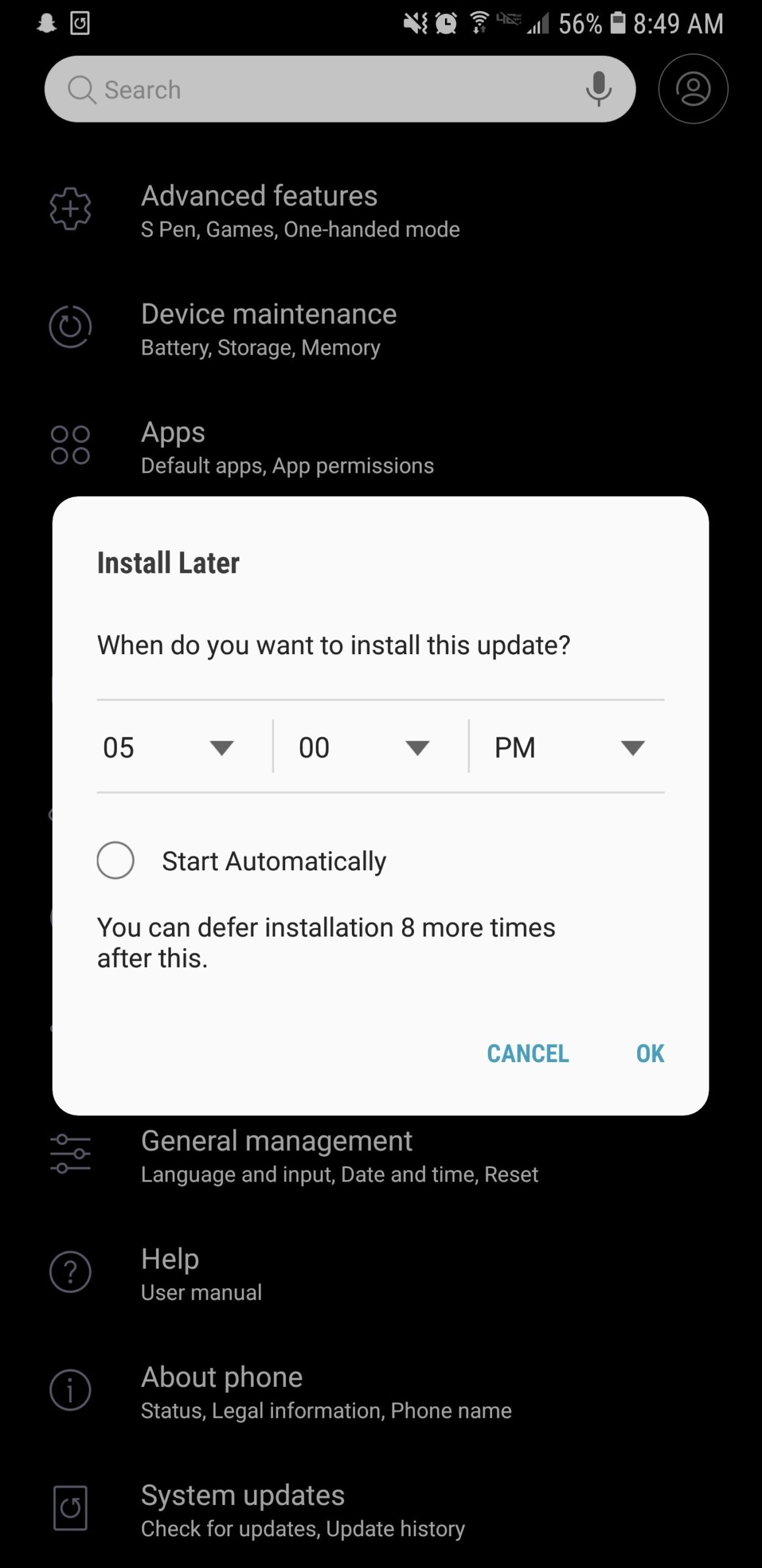 Samsung obligará a descargar actualizaciones tras posponerlas un máximo de 10 veces