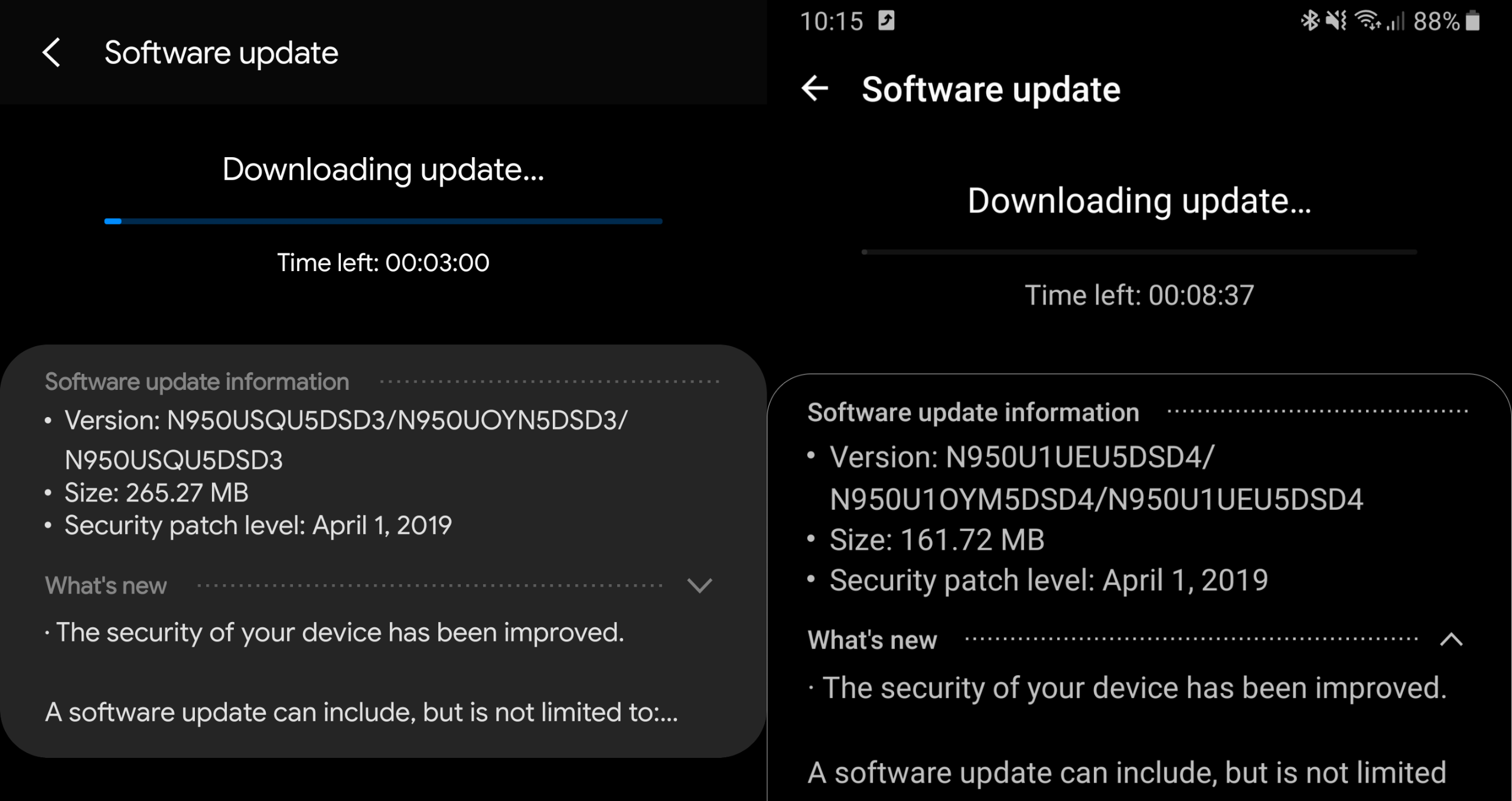 Samsung Galaxy Note 8 April patch