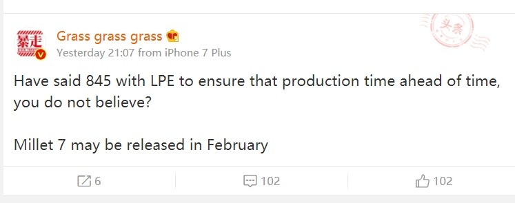 Se rumorea que la fecha de lanzamiento de Xiaomi Mi 7 es febrero de 2018, podría presentar un procesador Snapdragon 845