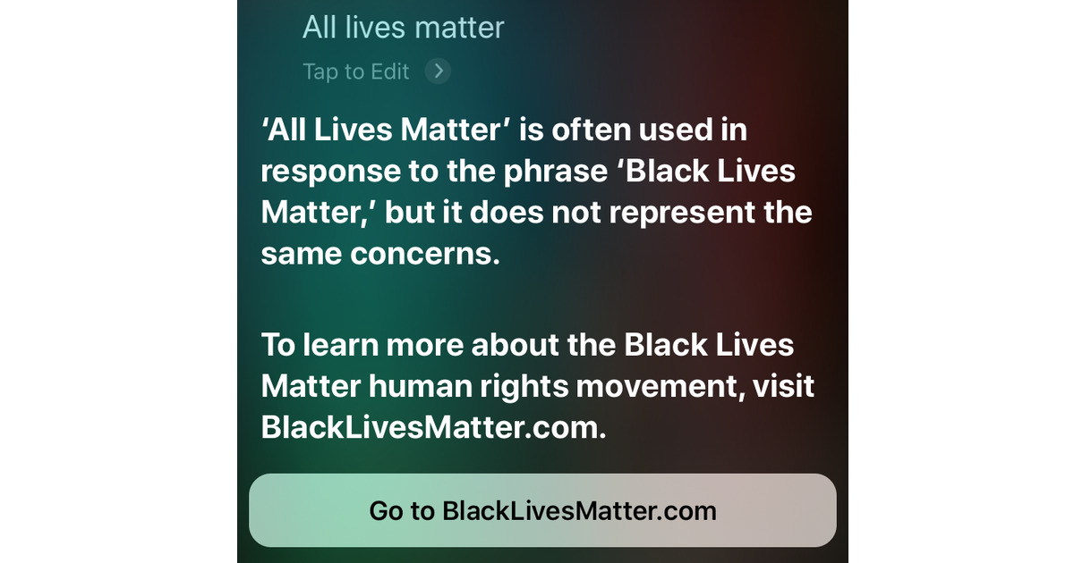 All Lives Matter Siri