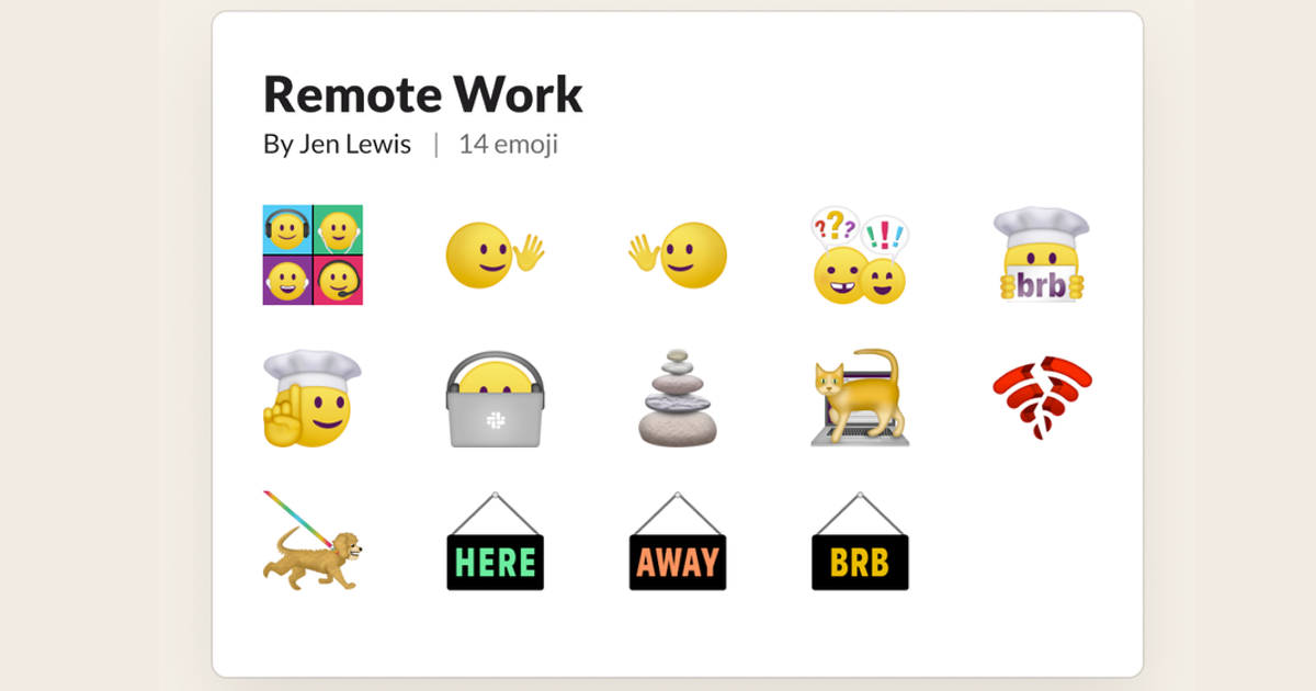 Slack remote work emoji