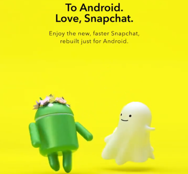 Revamped Snapchat for Android app
