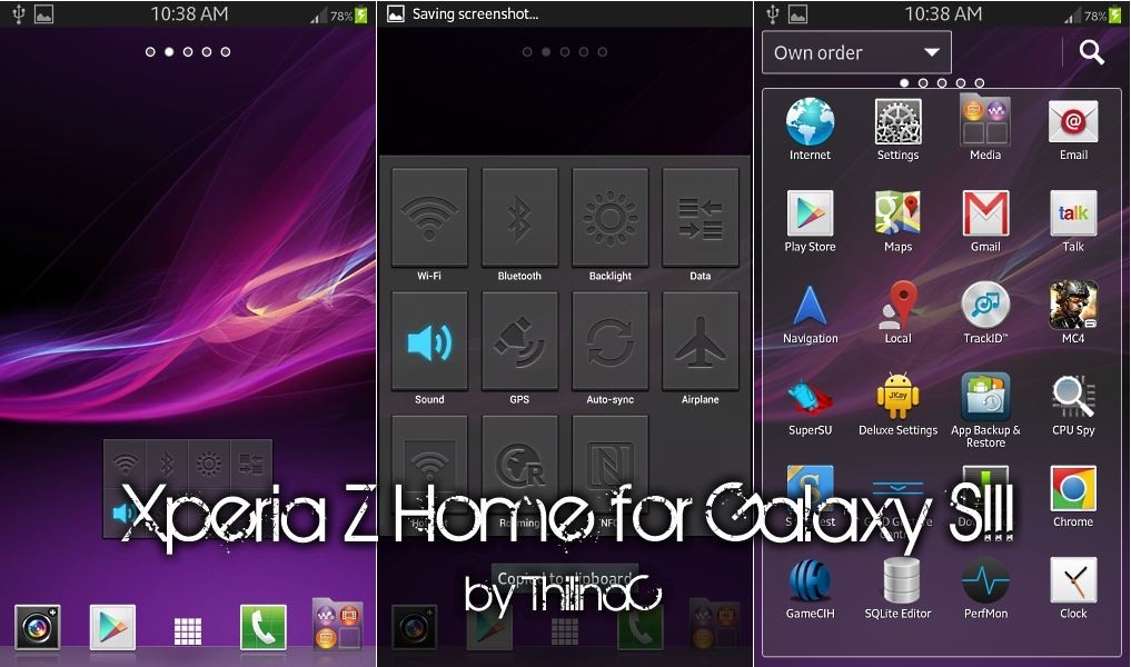Sony Xperia Z Home Launcher portado a Samsung Galaxy S2, S3, Note y Note 2