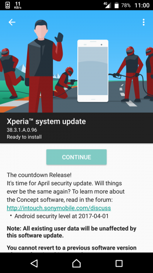 Sony lanza la actualización del parche de seguridad de abril para Xperia X Concept