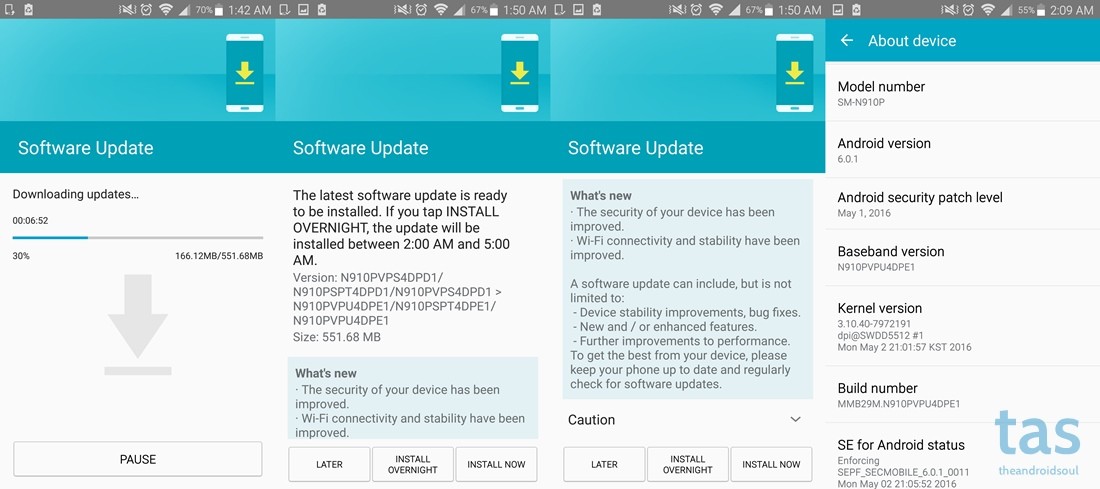Sprint Galaxy Note 4 recibe nueva actualización (PE1)