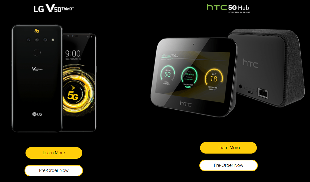 LG V50 ThinQ and HTC 5G Hub