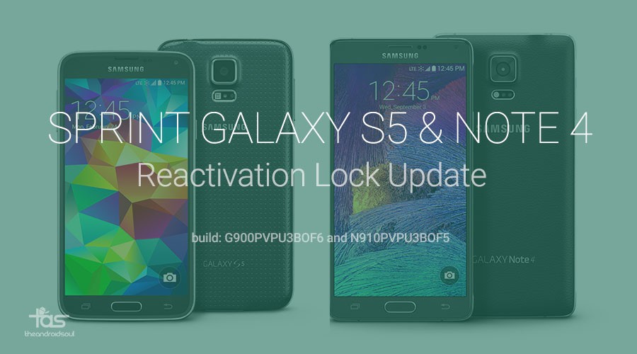 Sprint actualiza Galaxy S5 y Note 4 pero no es Android 5.1, brinda seguridad de bloqueo de reactivación a ambos dispositivos