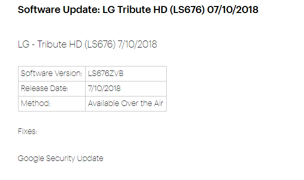 Sprint tiene una nueva actualización para el LG Tribute HD