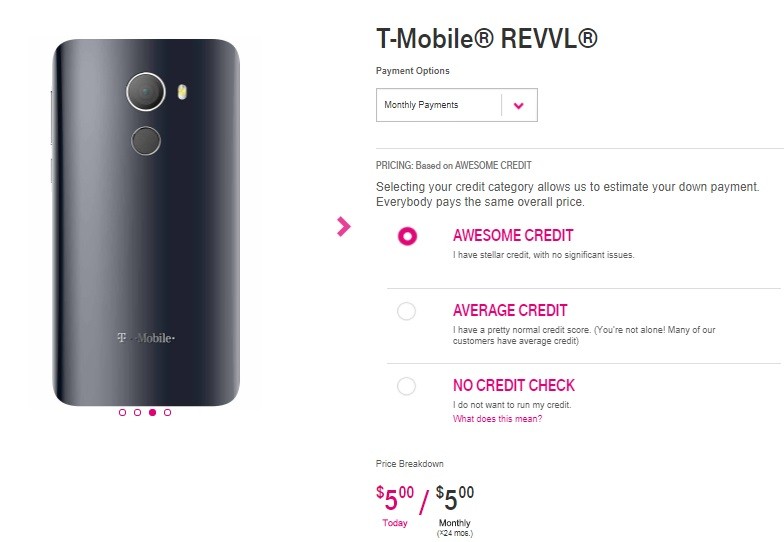 T-Mobile lanza su propio teléfono Nougat económico, Revvl disponible por $ 5 / mes