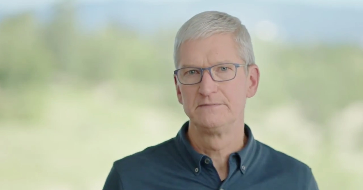 Tim Cook announcing Apple's Racial Equity Initiative
