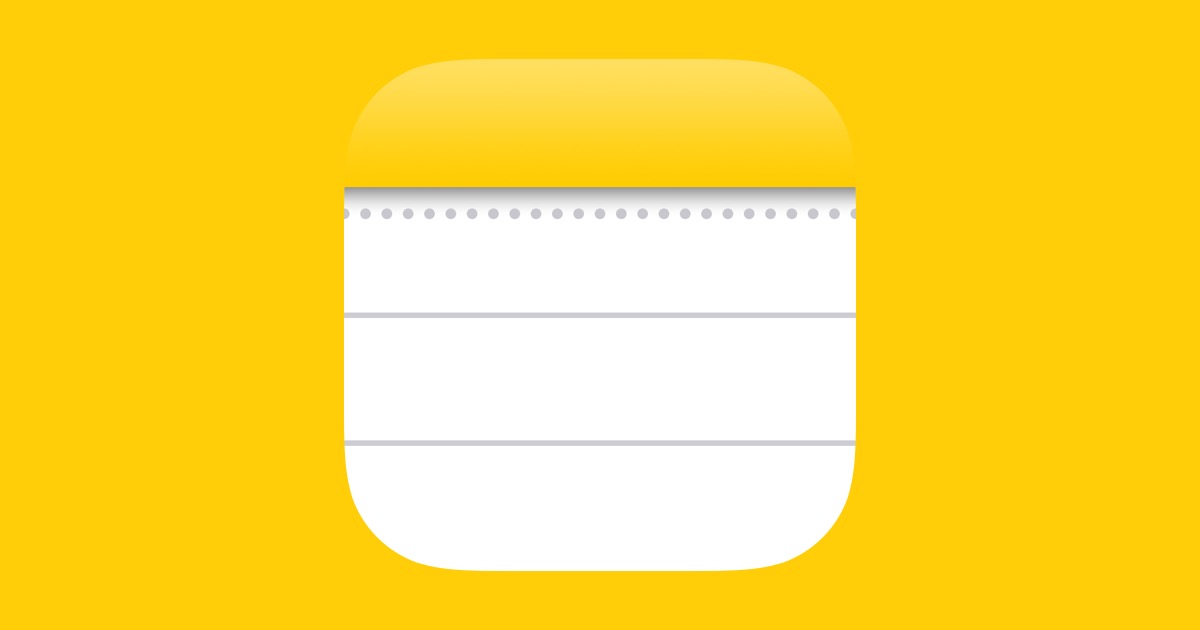 Apple notes app icon