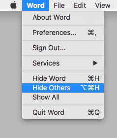 The ever-so-useful Hide and Hide Others commands and their keyboard shortcuts.