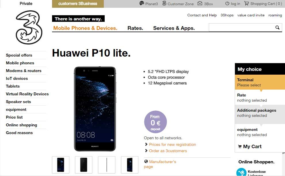 Tres lanzamientos Huawei P10 Lite en Austria