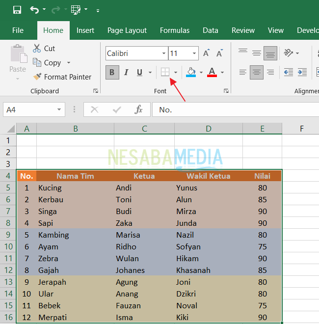 Mover una tabla de Excel a Word 1